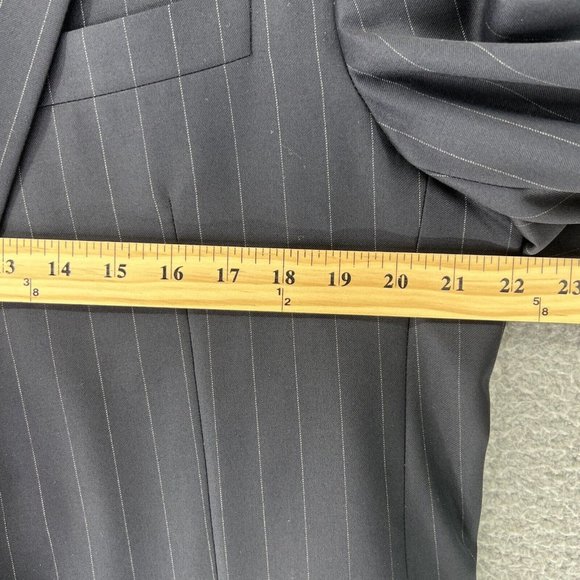 Hickey Freeman Mens Sport Coat 44 XLT Loro Piana Wool Super 120s Blue 2 Button - Picture 8 of 14
